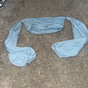 Light Blue Off-Shoulder Top